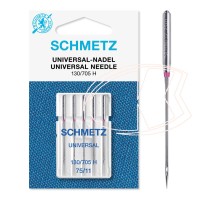 Agulha 130/705 H 75/11 Universal Schmetz bordado e costura Agulha 130/705 H 75/11 Universal Schmetz bordado e costura